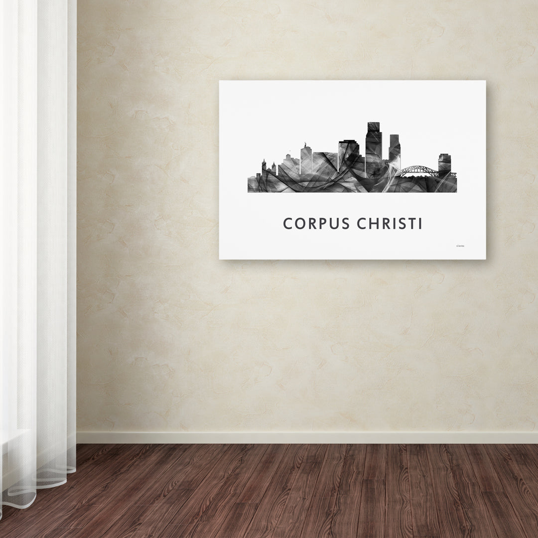 Marlene Watson Corpus Christi Texas Skyline WB-BW Canvas Art 16 x 24 Image 3