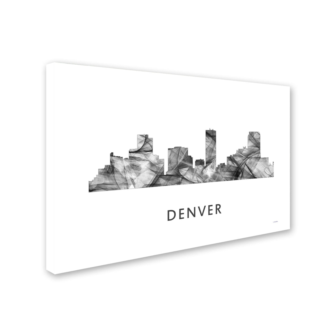 Marlene Watson Denver Colorado Skyline WB-BW Canvas Art 16 x 24 Image 2