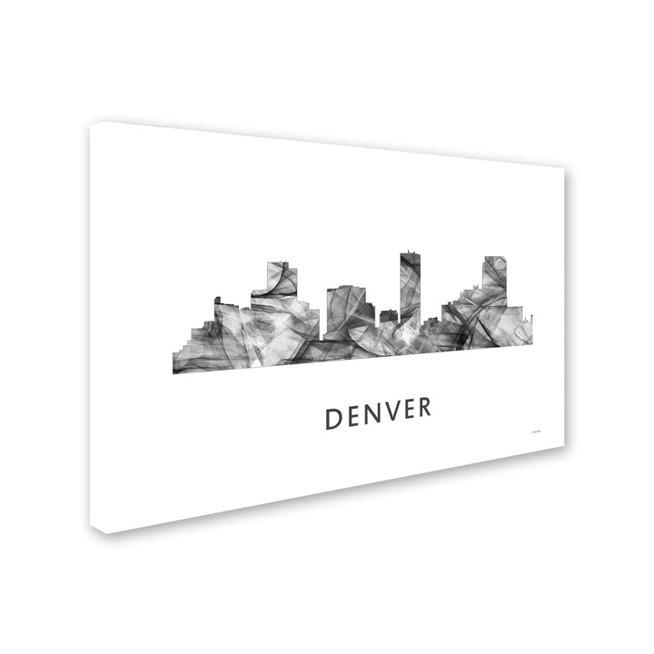 Marlene Watson Denver Colorado Skyline WB-BW Canvas Art 16 x 24 Image 2