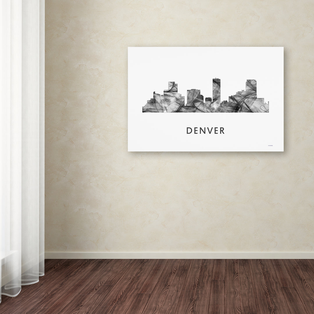 Marlene Watson Denver Colorado Skyline WB-BW Canvas Art 16 x 24 Image 3