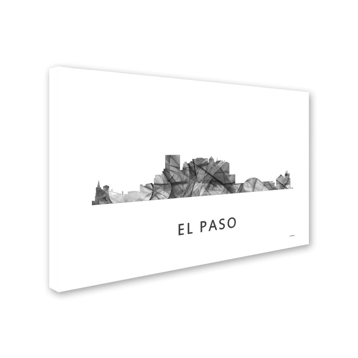 Marlene Watson El Paso Texas Skyline WB-BW Canvas Art 16 x 24 Image 2