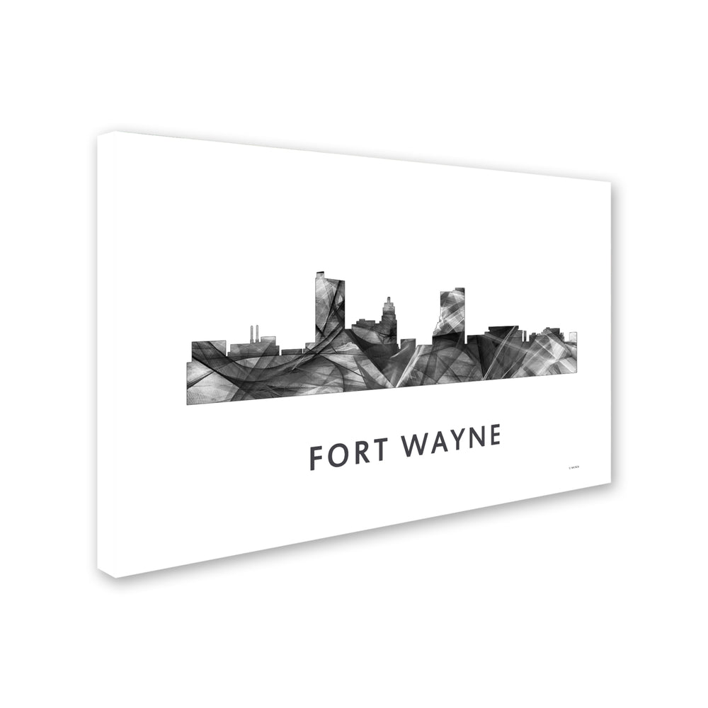 Marlene Watson Fort Wayne Indiana Skyline WB-BW Canvas Art 16 x 24 Image 2