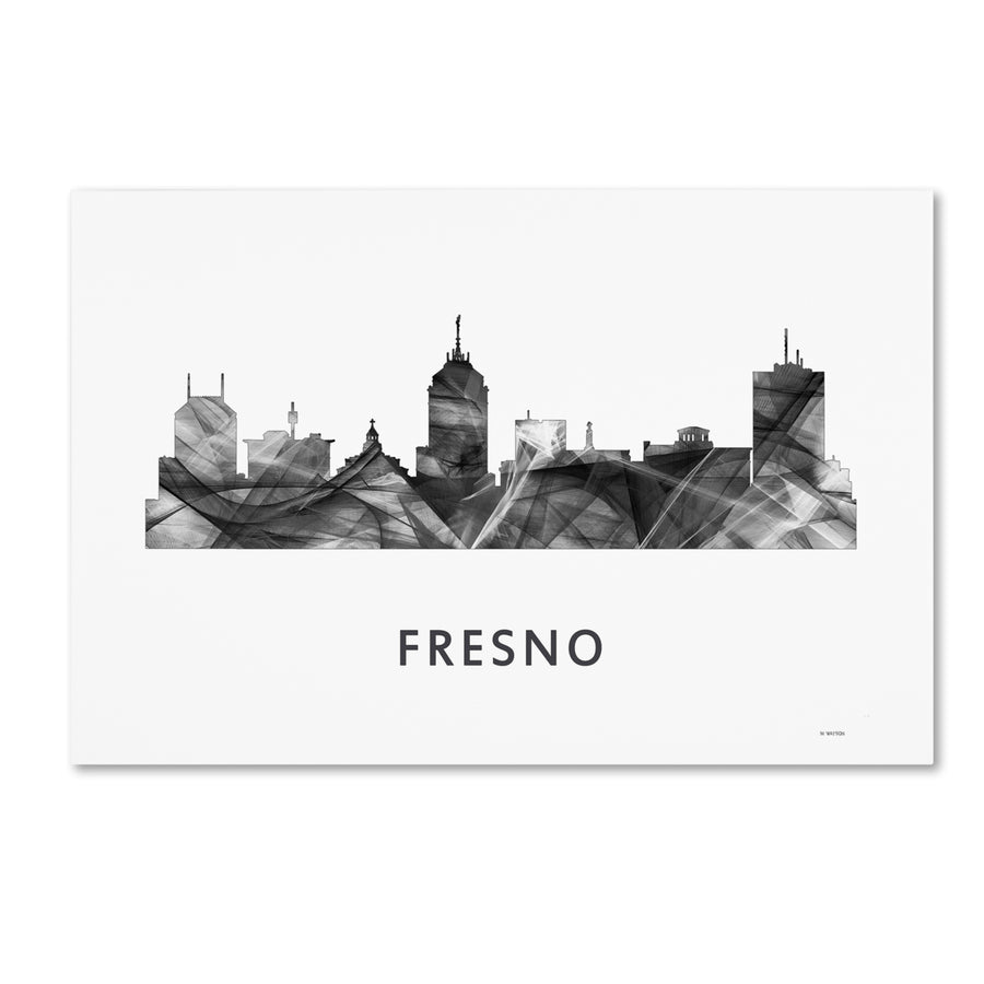 Marlene Watson Fresno California Skyline WB-BW Canvas Art 16 x 24 Image 1