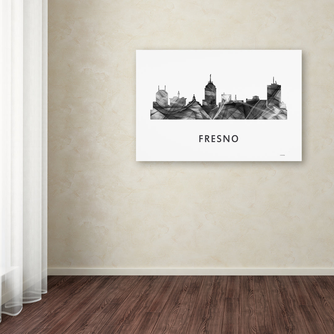 Marlene Watson Fresno California Skyline WB-BW Canvas Art 16 x 24 Image 3