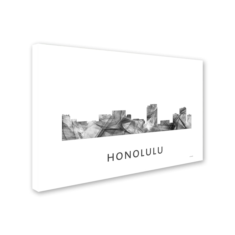 Marlene Watson Honolulu Hawaii Skyline WB-BW Canvas Art 16 x 24 Image 2