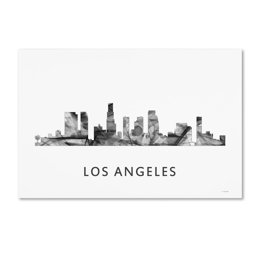 Marlene Watson Los Angeles California Skyline WB-BW Canvas Art 16 x 24 Image 1