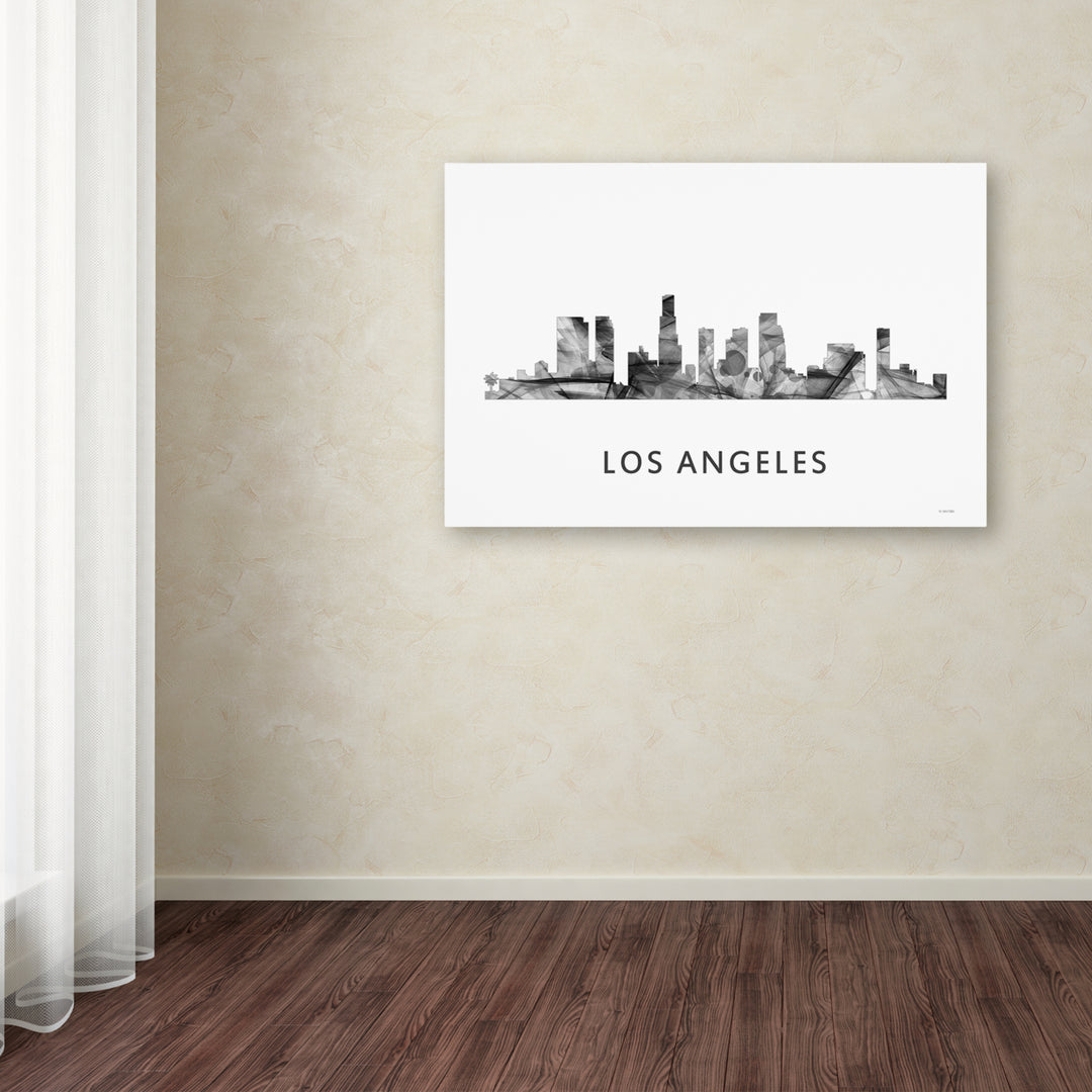 Marlene Watson Los Angeles California Skyline WB-BW Canvas Art 16 x 24 Image 3