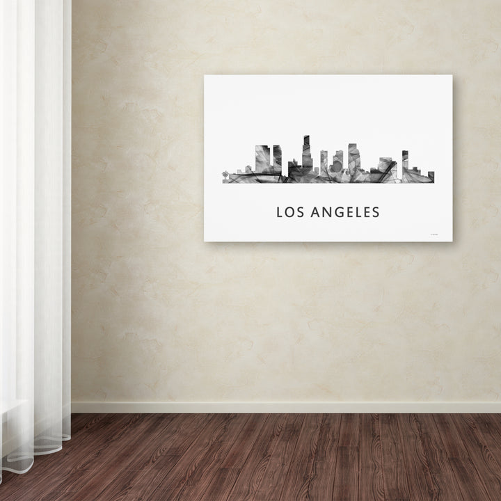 Marlene Watson Los Angeles California Skyline WB-BW Canvas Art 16 x 24 Image 3