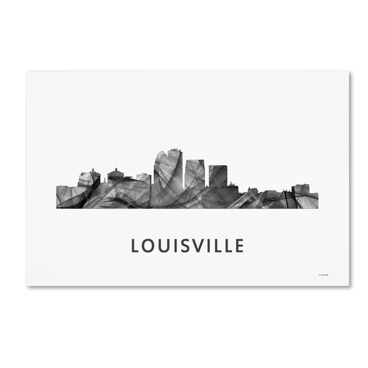 Marlene Watson Louisville Kentucky Skyline WB-BW Canvas Art 16 x 24 Image 1