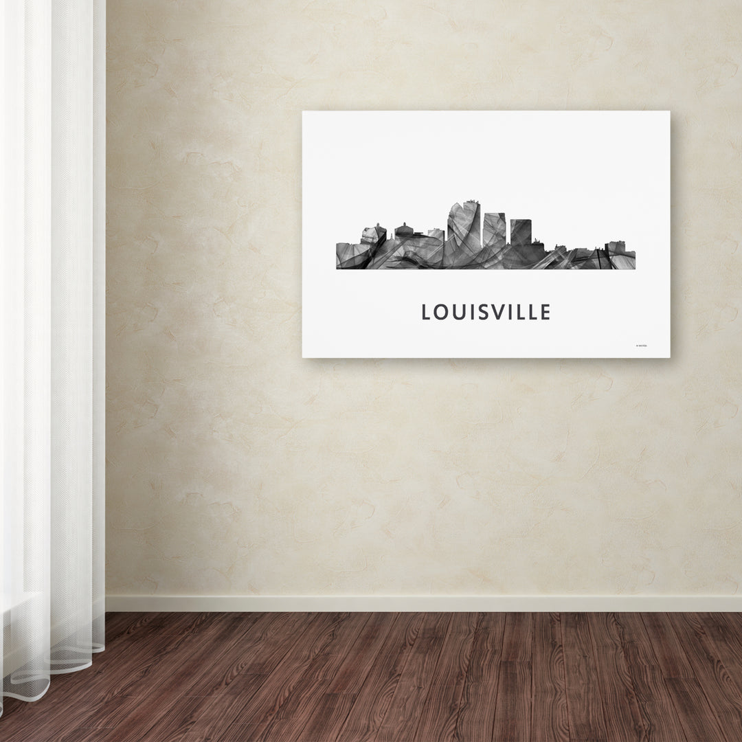 Marlene Watson Louisville Kentucky Skyline WB-BW Canvas Art 16 x 24 Image 3