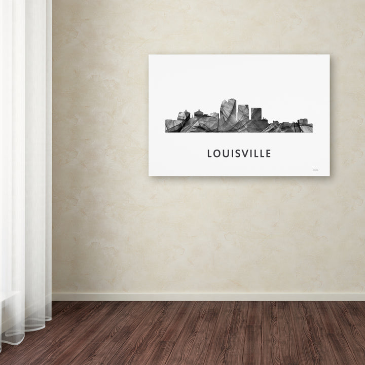 Marlene Watson Louisville Kentucky Skyline WB-BW Canvas Art 16 x 24 Image 3