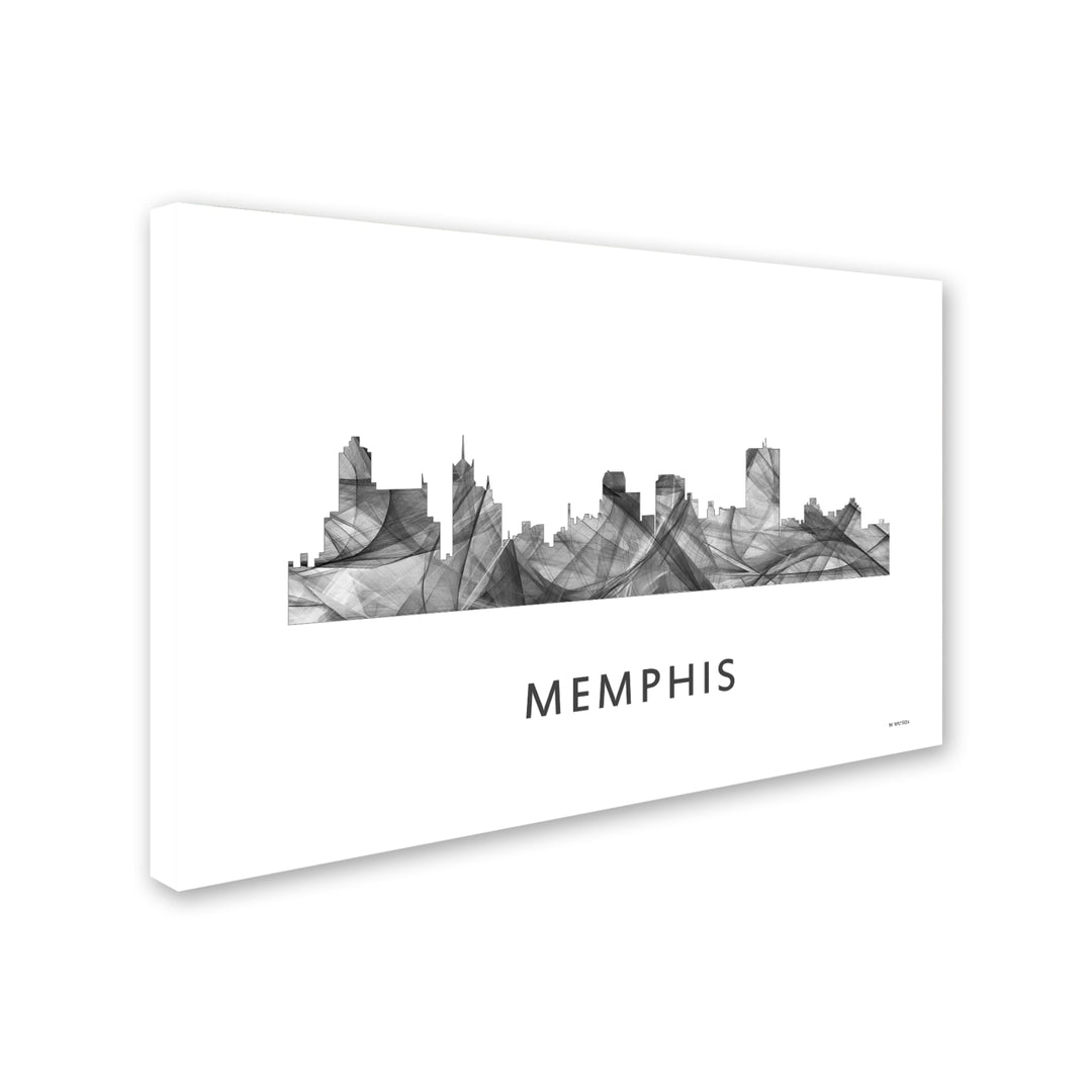 Marlene Watson Memphis Tennessee Skyline WB-BW Canvas Art 16 x 24 Image 2