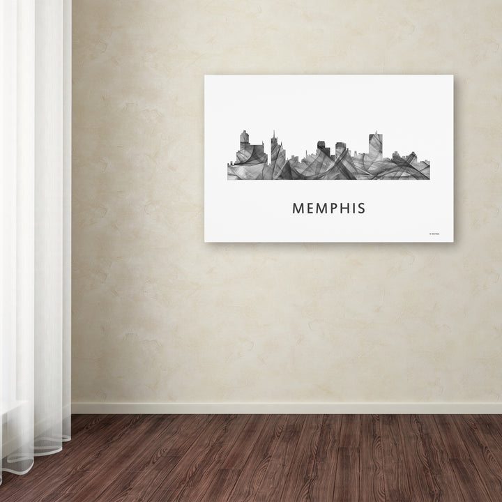 Marlene Watson Memphis Tennessee Skyline WB-BW Canvas Art 16 x 24 Image 3