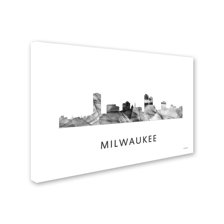 Marlene Watson Milwaukee Wisconsin Skyline WB-BW Canvas Art 16 x 24 Image 2