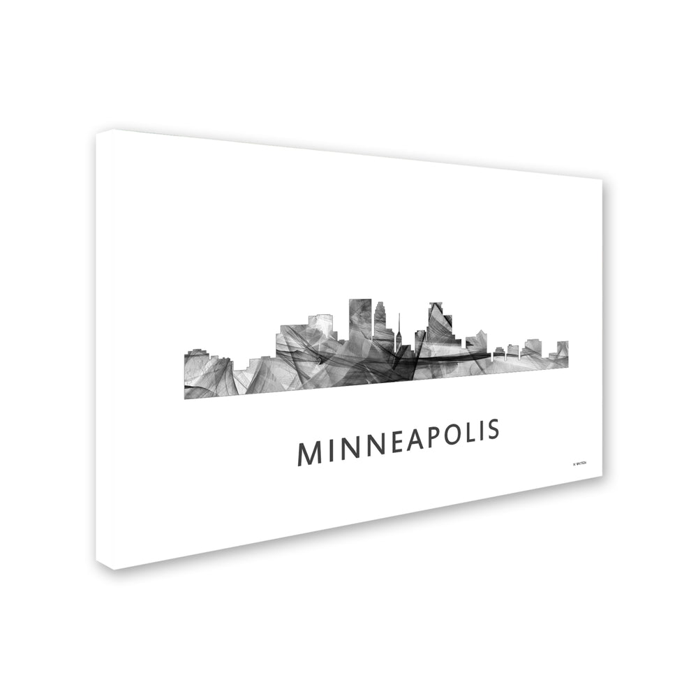 Marlene Watson Minneapolis Minnesota Skyline WB-BW Canvas Art 16 x 24 Image 2