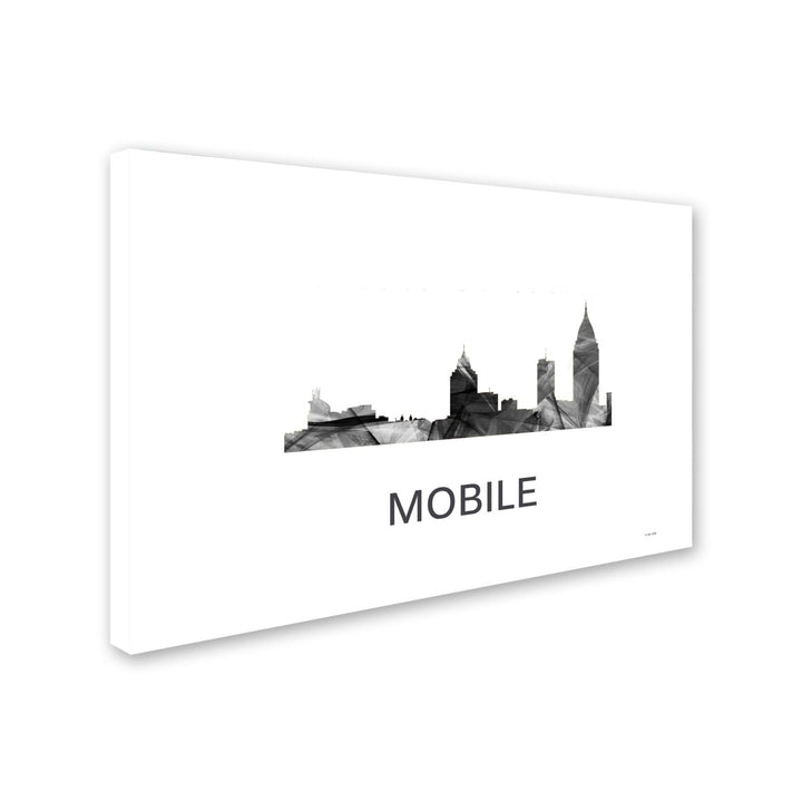 Marlene Watson Mobile Alabama Skyline WB-BW Canvas Art 16 x 24 Image 2