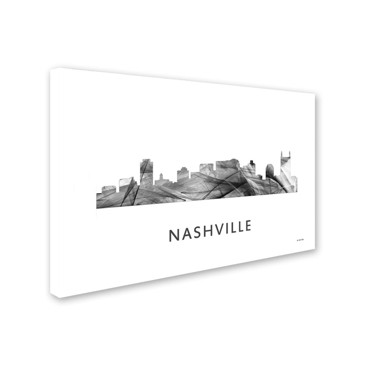 Marlene Watson Nashville Tennessee Skyline WB-BW Canvas Art 16 x 24 Image 2