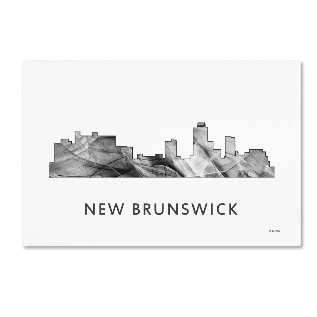 Marlene Watson Brunswick NJ Skyline WB-BW Canvas Art 16 x 24 Image 1