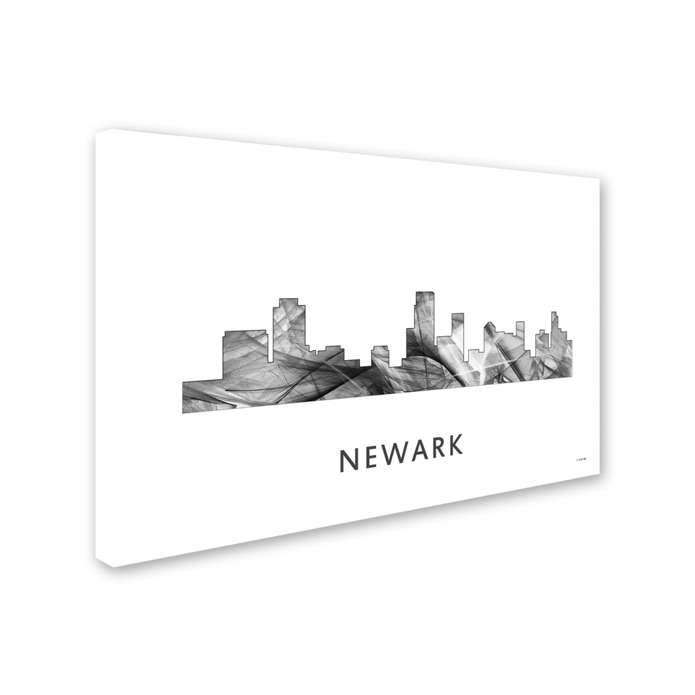 Marlene Watson Newark  Jersey Skyline WB-BW Canvas Art 16 x 24 Image 2