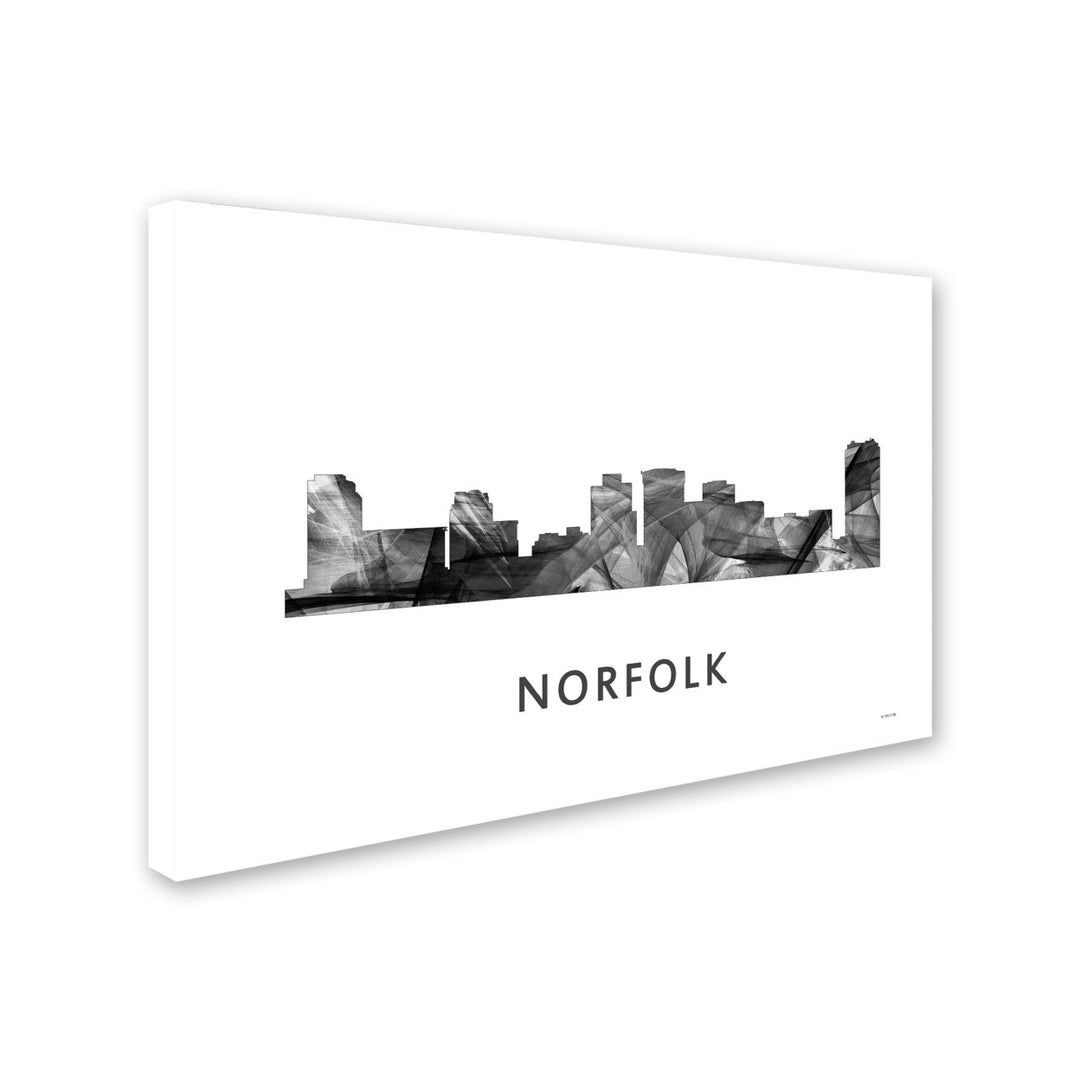 Marlene Watson Norfolk Virginia Skyline WB-BW Canvas Art 16 x 24 Image 2