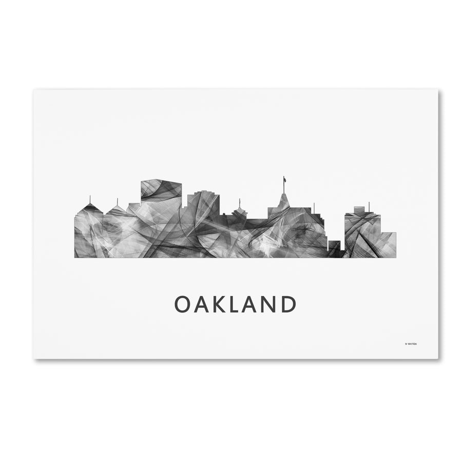 Marlene Watson Oakland California Skyline WB-BW Canvas Art 16 x 24 Image 1