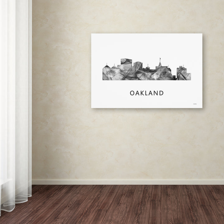 Marlene Watson Oakland California Skyline WB-BW Canvas Art 16 x 24 Image 3