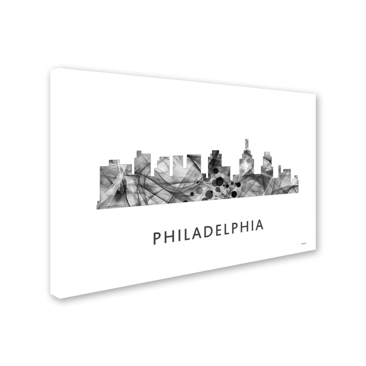 Marlene Watson Philadelphia Skyline WB-BW Canvas Art 16 x 24 Image 2