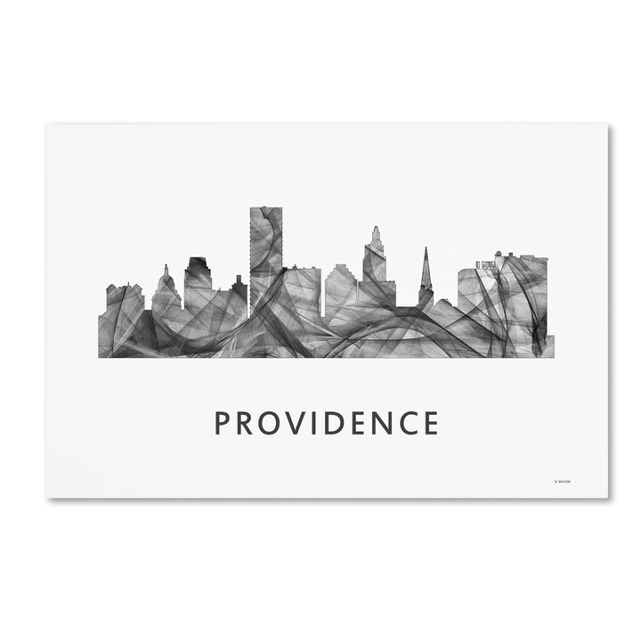 Marlene Watson Providence Rhode Island Skyline WB-BW Canvas Art 16 x 24 Image 1