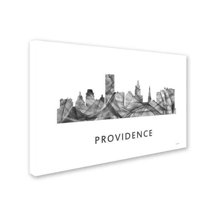 Marlene Watson Providence Rhode Island Skyline WB-BW Canvas Art 16 x 24 Image 2