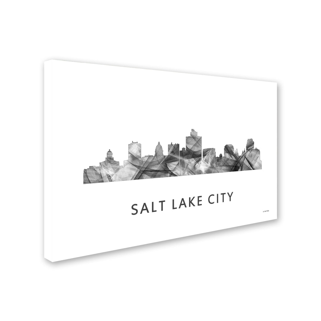 Marlene Watson Salt Lake City Utah Skyline WB-BW Canvas Art 16 x 24 Image 2