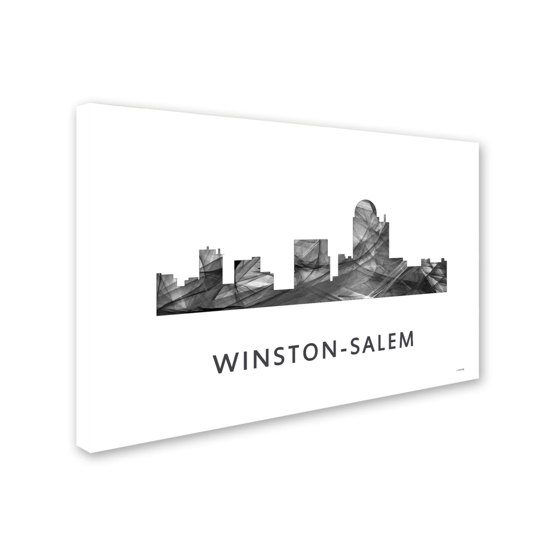 Marlene Watson Winston-Salem NC Skyline WB-BW Canvas Art 16 x 24 Image 2