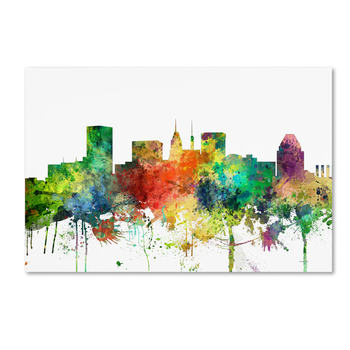 Marlene Watson Baltimore Maryland Skyline SP Canvas Art 16 x 24 Image 1