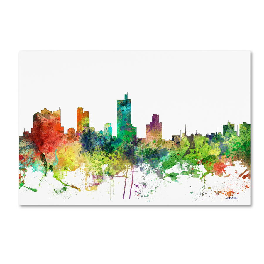 Marlene Watson Fort Worth Texas Skyline SP Canvas Art 16 x 24 Image 1