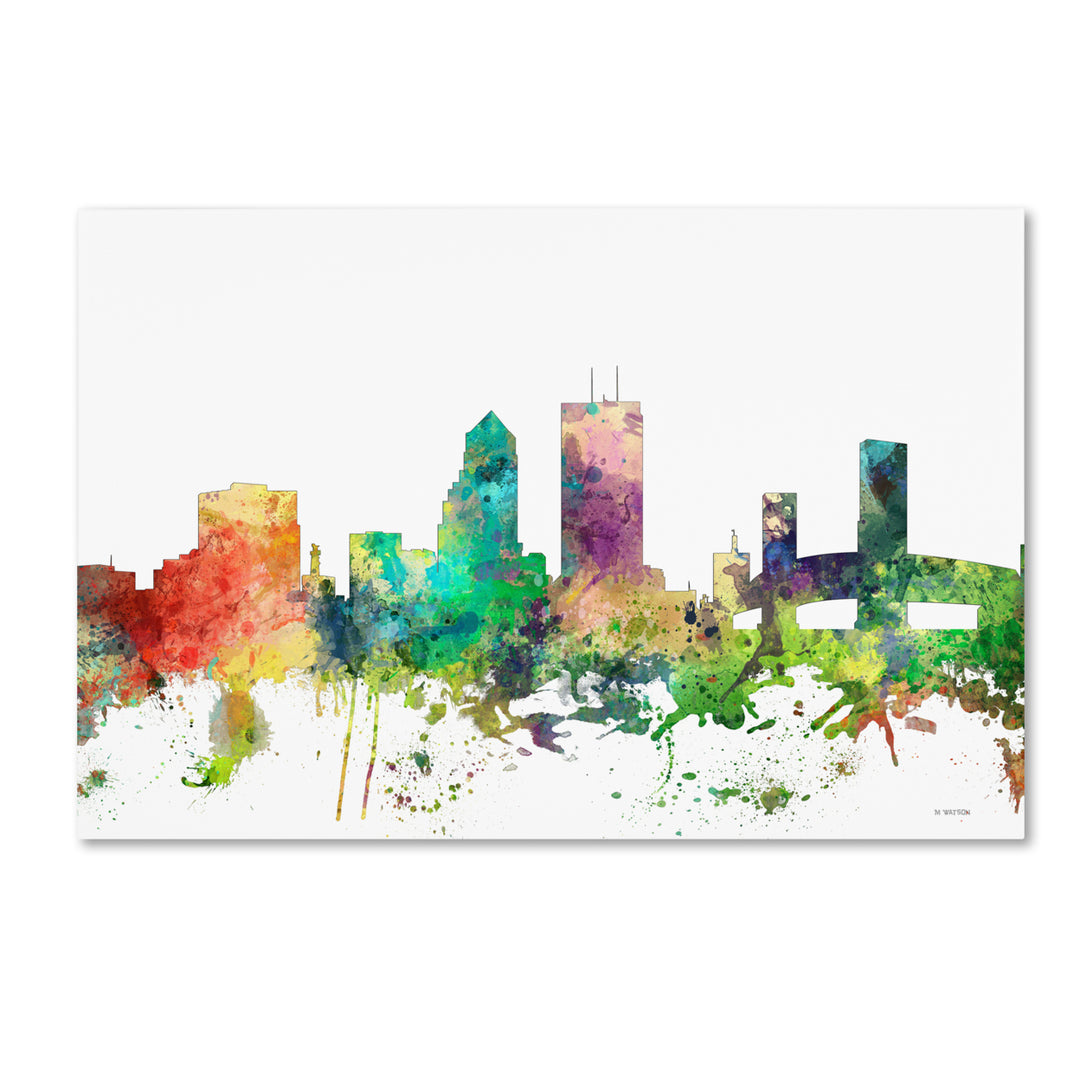 Marlene Watson Jacksonville Florida Skyline SP Canvas Art 16 x 24 Image 1