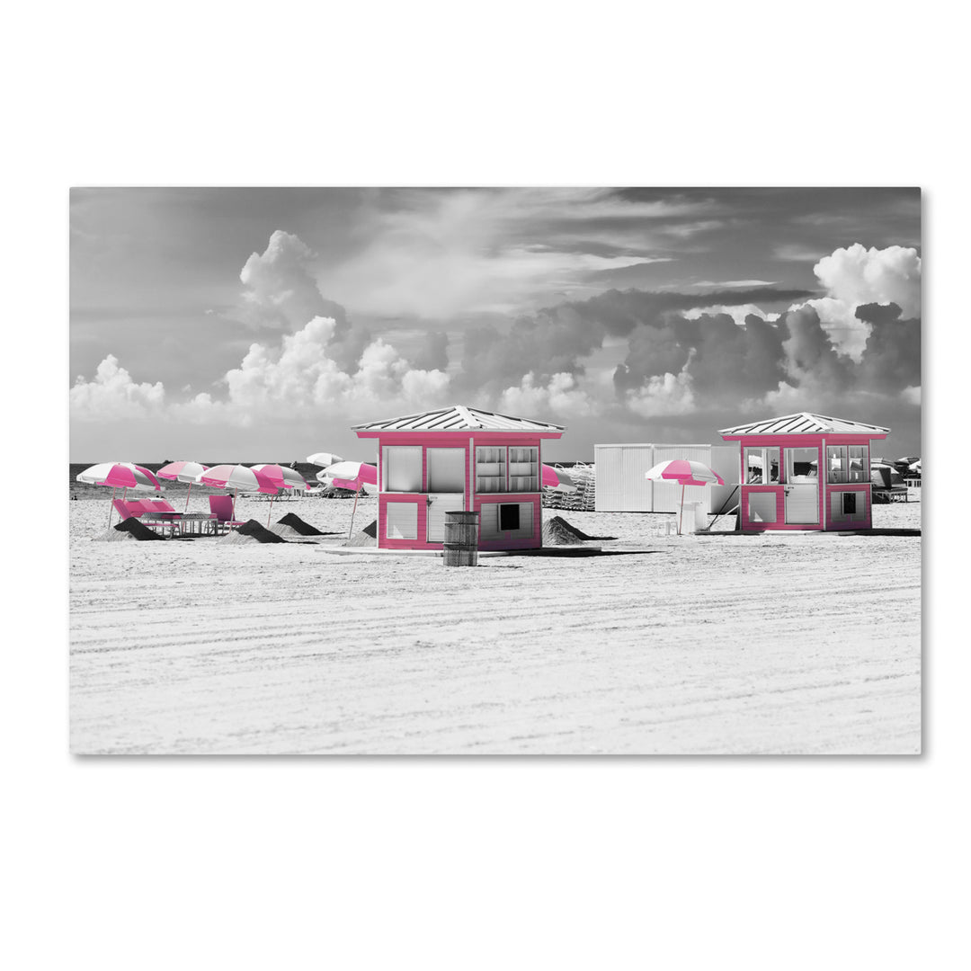 Philippe Hugonnard Pink Beach Houses Miami Canvas Art 16 x 24 Image 1