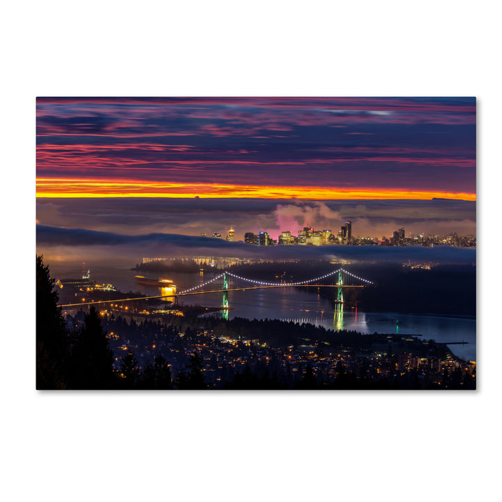 Pierre Leclerc West Vancouver Sunrise Canvas Art 16 x 24 Image 1