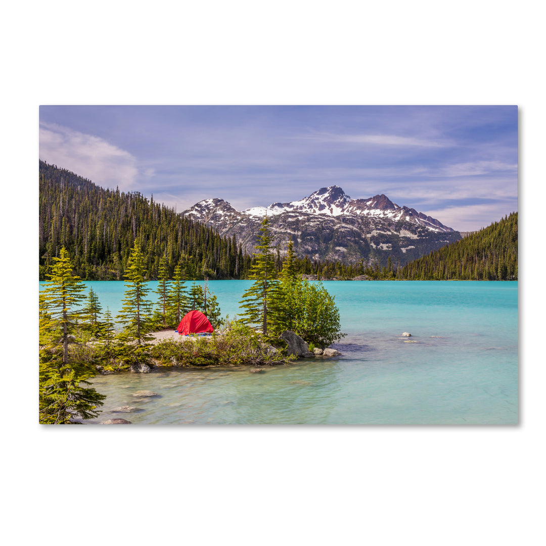 Pierre Leclerc Red Tent on Blue Lake Canvas Art 16 x 24 Image 1