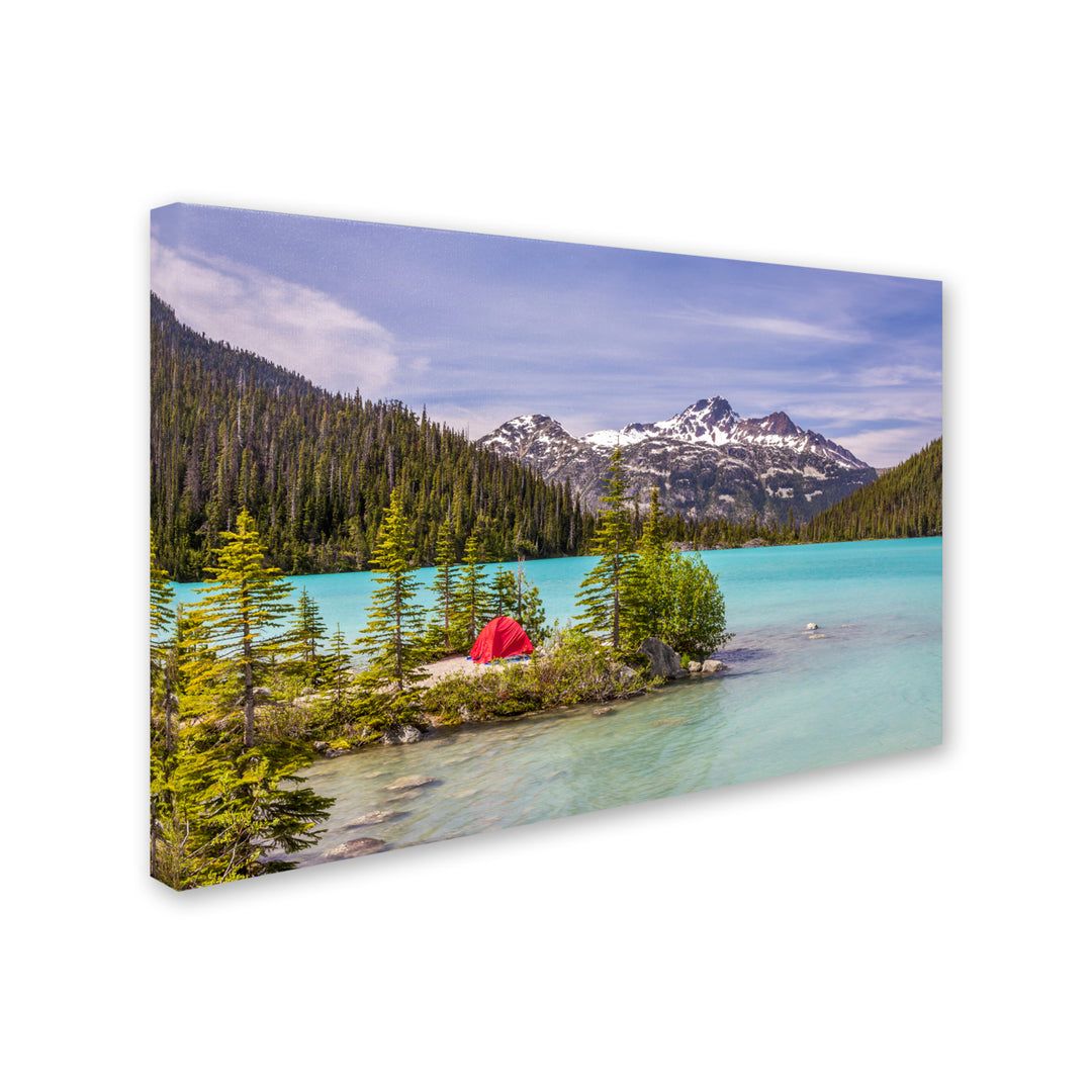 Pierre Leclerc Red Tent on Blue Lake Canvas Art 16 x 24 Image 2