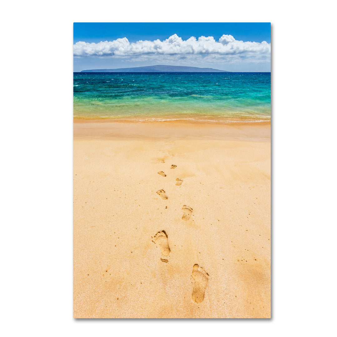 Pierre Leclerc Footprints in the Sand Canvas Art 16 x 24 Image 1