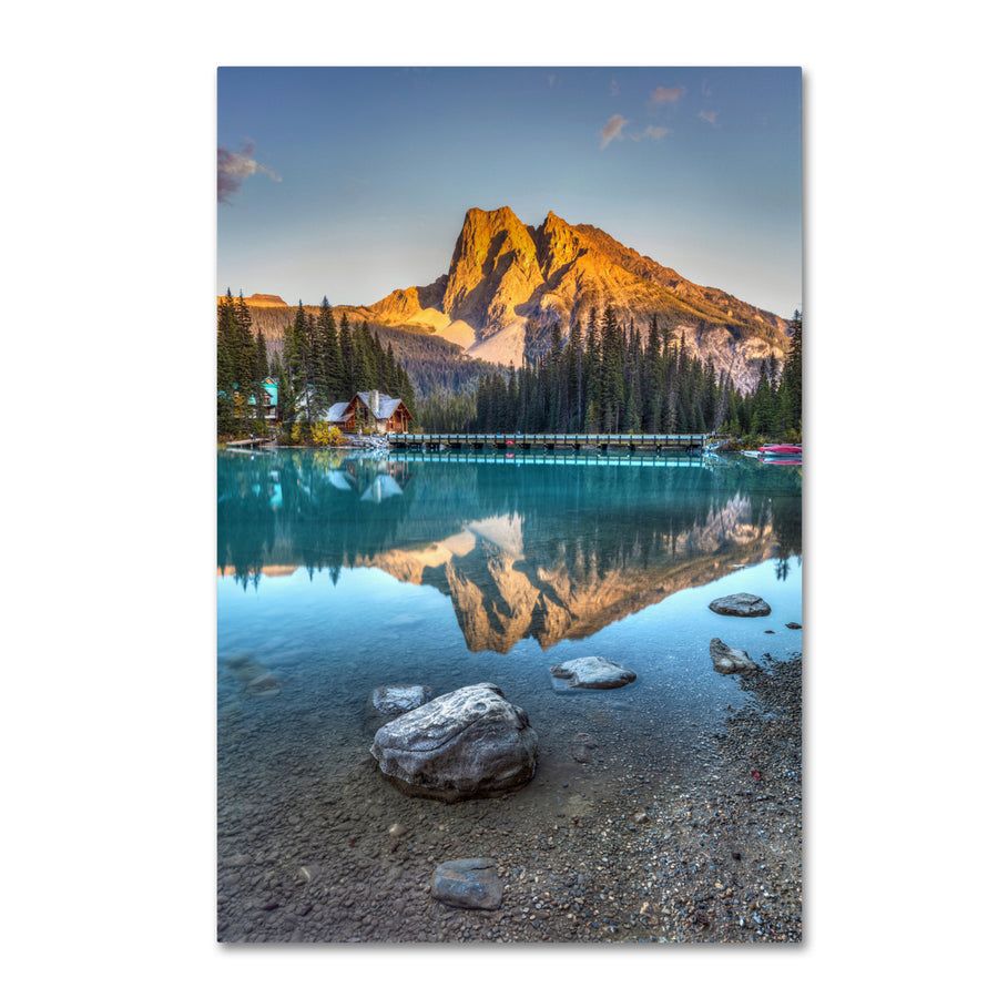 Pierre Leclerc Emerald Lake Sunset Canvas Art 16 x 24 Image 1