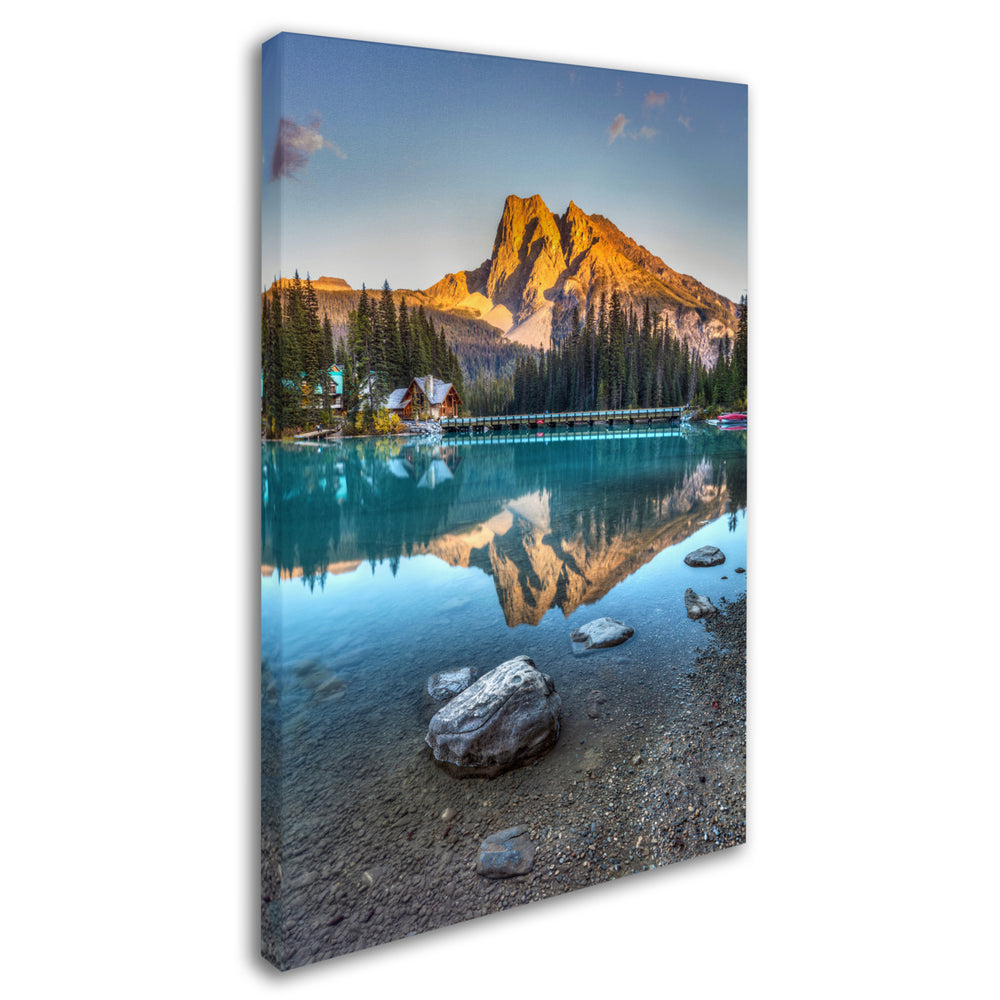 Pierre Leclerc Emerald Lake Sunset Canvas Art 16 x 24 Image 2