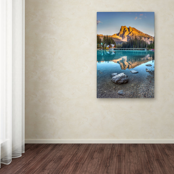 Pierre Leclerc Emerald Lake Sunset Canvas Art 16 x 24 Image 3