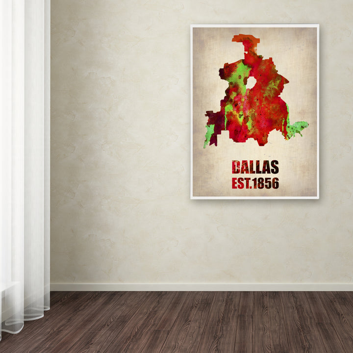Naxart Dallas Watercolor Map Canvas Art 18 x 24 Image 3