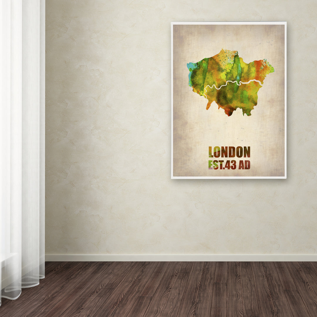 Naxart London Watercolor Map Canvas Art 18 x 24 Image 3