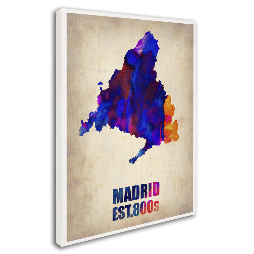 Naxart Madrid Watercolor Map Canvas Art 18 x 24 Image 2