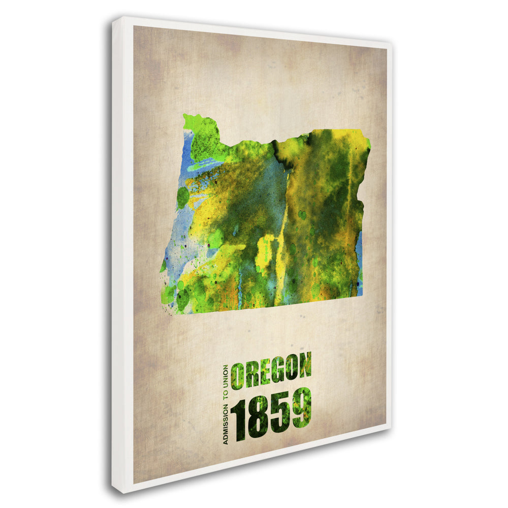 Naxart Oregon Watercolor Map Canvas Art 18 x 24 Image 2