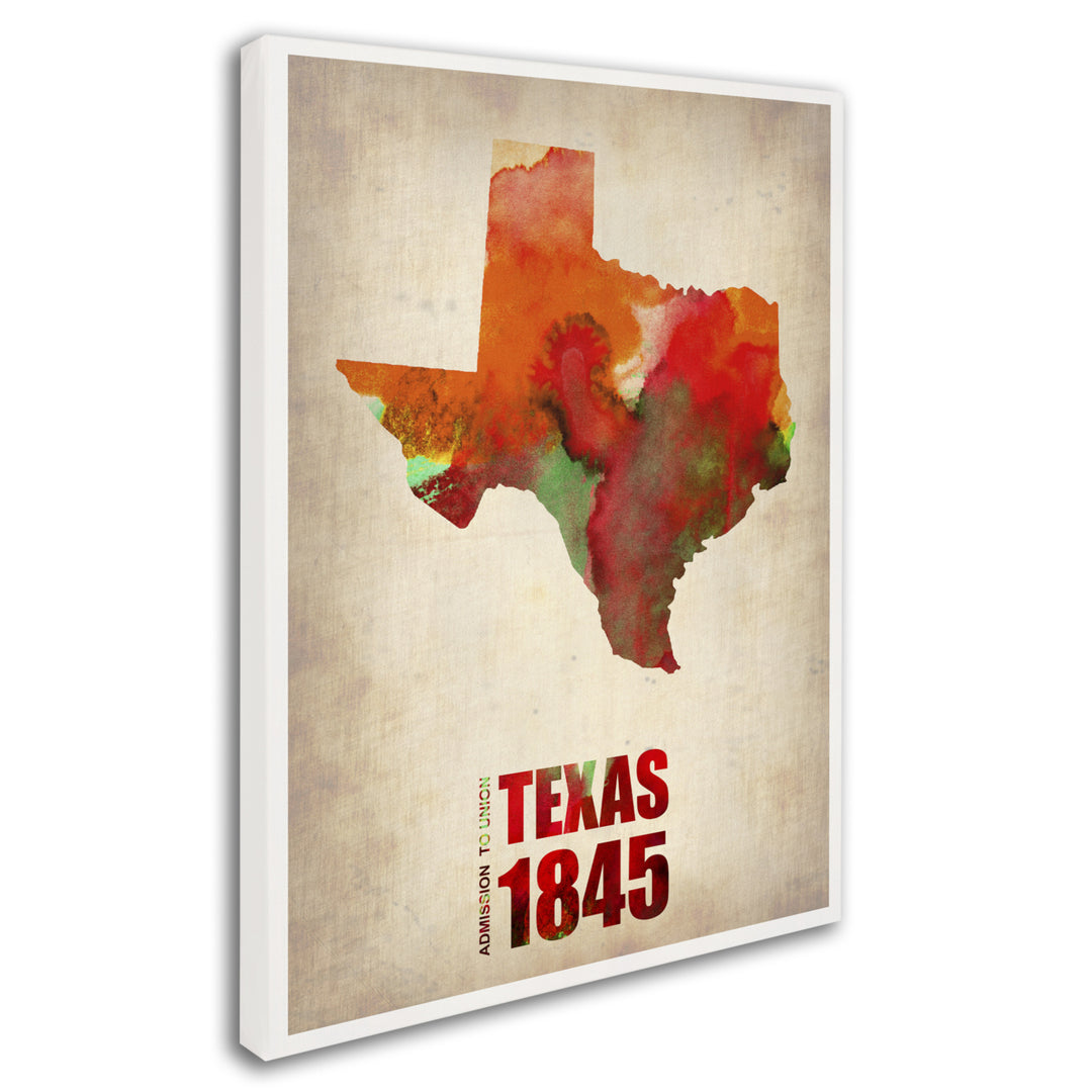 Naxart Texas Watercolor Map Canvas Art 18 x 24 Image 2