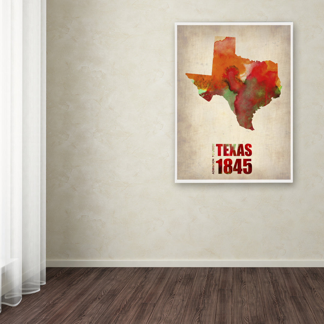 Naxart Texas Watercolor Map Canvas Art 18 x 24 Image 3