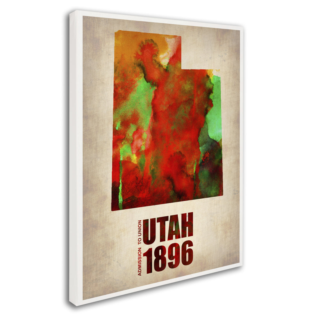 Naxart Utah Watercolor Map Canvas Art 18 x 24 Image 2