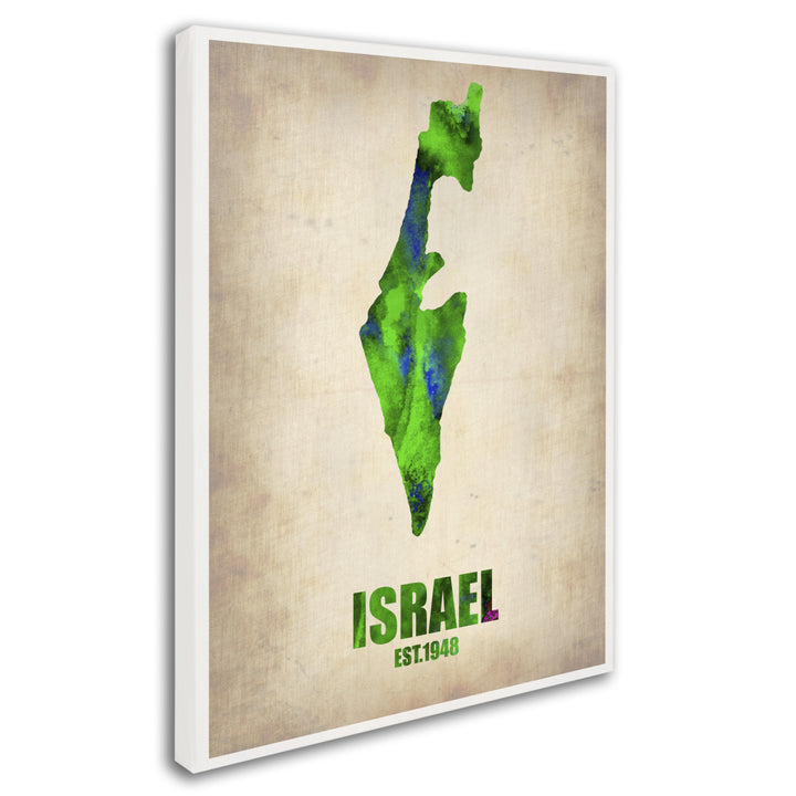 Naxart Israel Watercolor Map Canvas Art 18 x 24 Image 2